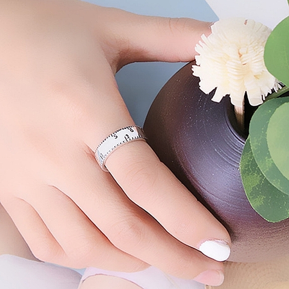 Ruler Design Sterling Silver Matching Bangle Cuff Bracelet Ring Set - Picture 10 of 11